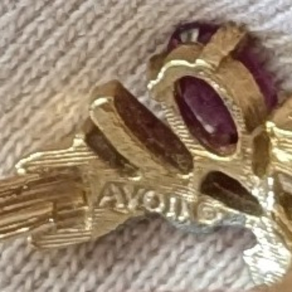 Pretty Avon Vintage Royal Radiance Simulated Ruby & Rhinestone Ring Sz 6.5/7 - Picture 5 of 6